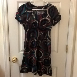 Alano Circular Pattern Empire Waist Dress Small